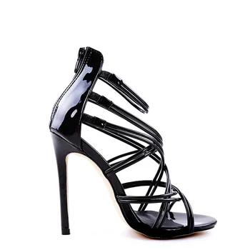 LTARTA Ženy Sexy Sandále Podpätky Sandále Módne Ženy, čierny Zips Sandále Openwork cross-popruh vysokým podpätkom sandále ZL-B740