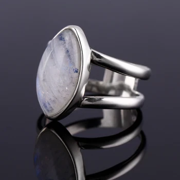 Dámske Šperky 925 Sterling Silver Ring Prírodné Moonstone Kôň Očí 9 * 17 MM Krúžok Žien Zapojenie Svadobné Party Výročie