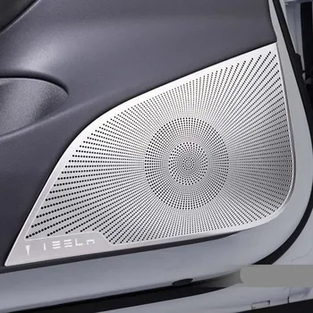 Interiérové Doplnky Pre Tesla Model 3 model3 Dvere Reproduktor Kryt Pilier Horn Výbava Dekoratívne Rám Nálepky