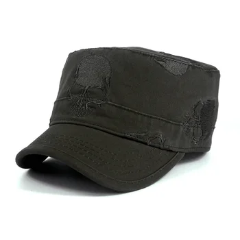 Vysoko kvalitný vojenský klobúk vyšívané flat top armády klobúk veľkú hlavu mužov klobúk spp plus veľkosť šiltovky 56-59 cm 60-62 cm