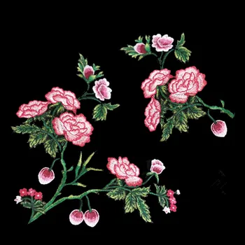 Nášivka Výšivky, Kvetinové Škvrny DIY Oblečenie Dekor Viacvrstvových Výšivky Pivónia Kvetinový Vzor