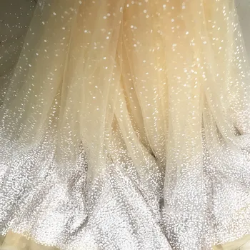1meter Nové snowflake striebro dot vlna dot oka textílie svadobné šaty, detské šaty, svadobné dekorácie oka textílie textílie