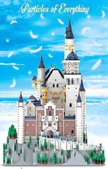 MOC Mesto Streetview Architektúry Nemecko Zámok Neuschwanstein Swan Kamenný Hrad Nastaviť Stavebné kamene, Tehly Model Vianočné Hračky