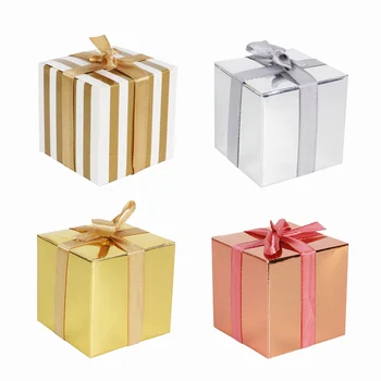20pcs Strana navrhne Darčeka Solid Farba Rose Gold baby sprcha Candy Box Papierové Krabice na Balenie Cookies Tašky deti narodeniny dekor
