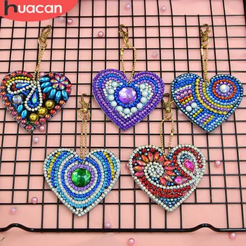 HUACAN Keychain Diamond Maľovanie Šperky Keyring Diamond Výšivky Predaj Cartoon DIY Taška Dekorácie Handmake Dary