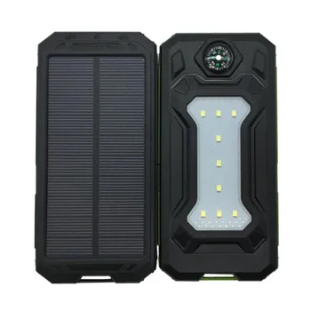 Solar Power Bank Reálne 20000 mAh Dual USB Externý Nepremokavé Polymérová Batéria, Nabíjačka Vonkajšie Svetlo Lampy Powerbank Ferisi