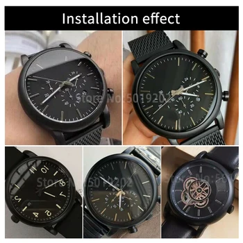 Jednom dome hodinky sklo s čiernou obrubou Modely AR-2499 2500 8029 60010 60012 Diely pre Armani hodinky