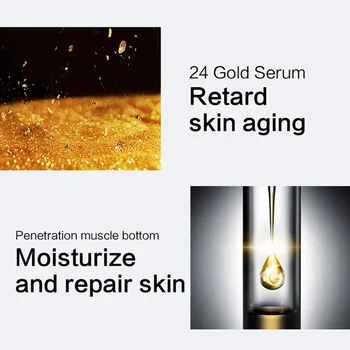 AICHUN 24K Gold Ampoule Tvár Sérum Proti Vráskam Podstate Hydratačné Oživiť Anti-Aging Redukuje Jemné Linky Vyživujú Starostlivosť o Pleť