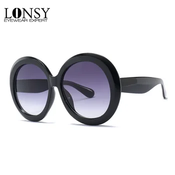 LONSY Retro Okrúhle slnečné Okuliare Ženy Značky Návrhár Luxusných Pohárov Lady Steampunk Slnečné Okuliare UV400 Oculos De Sol Gafas DF5801
