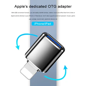 OTG Adaptér Pre iPhone 11 Pro XS MAX XR X 7 8 Plus Blesk Fotoaparátu, Adaptér Converter Údaje SD Kartu U Diskov skratka pre iPad IOS 13