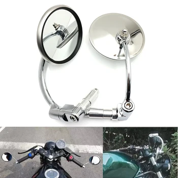 1pair cafe racer Motocykel Spätné Zrkadlá Nehrdzavejúcej ocele kmeňových Vintage motocykel Bočné Zrkadlá