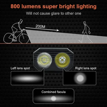Kvalitný Bicykel, USB Dvojité Čítanie predné svetlo LED Nabíjateľná Cyklistické Outdoor Camping Výkonné Led Baterka Fornt Svetlo