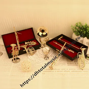 Dh Miniatúrne Flauta, Klarinet Saxofón Trúby Pozauna francúzsky Roh Model Mini Hudobný Nástroj, Ozdoby, Darčeky a Dekorácie