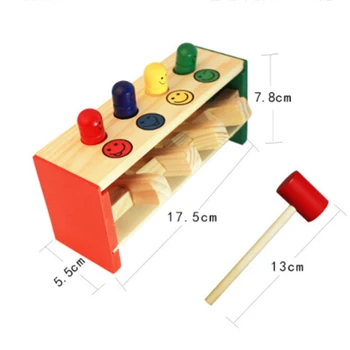 Dieťa Drevené Kladivo Hračky +Stick Hammer Box Batoľatá Vzdelávacie Puzzle, Hračky pre Deti, Drevený Hra Zatĺkať Lavičku, Deti Hračky