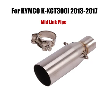 Výfukový Systém Stredného Prepojenie Potrubia Uniknúť Pošmyknúť Na Pripojenie Rúrky Upravené Časti 51mm Motocykel Pre KYMCO K-XCT300i roky 2013-2017