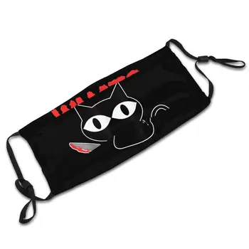 Vtipné Čierna Mačka, Čo Priedušná Masku na Tvár Vražedné Mačka S Nožom Masky s Filtrami ochranný Kryt Respirátor Úst-Utlmiť