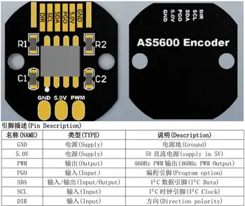 AS5600 Magnetické encoder s PWM/SPI port pre 3 os striedavé gimbal motor a alexmos basecam radič