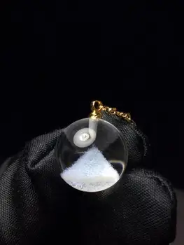 Skutočná Prírodná Biela Phantom Prívesok Moutain 14 mm Kolo Sféry Ženy Muž 14K Zlata, Šperkov Náhrdelník AAAAA