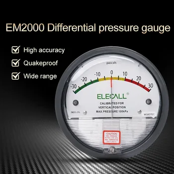 Profesionálne Diferenčný tlakomer micromanometer analógový Manometer Ukazovateľ na vzduchu plynomery -30PA-30KPA EM2000