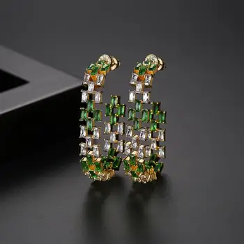 LUOTEEMI Luxusné Farebné Hoop Náušnice pre Ženy Výročie Módne Šperky Strany Boucles D Oreille Femme Bijoux Vianočný Darček
