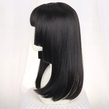 Japonsko Štýl Krásnej Lolita Cosplay Parochne Vysokej teploty Vlákna Syntetické Vlasy Čierne Dlhé Prírodné Rovné Vlasy + zadarmo vlasy spp