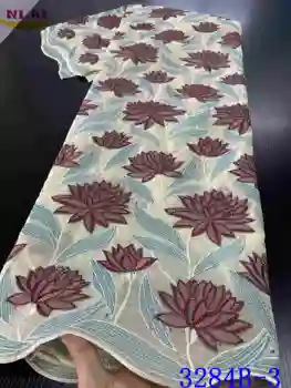 NIAI Swiss Voile Čipky Vo Švajčiarsku v roku 2020 Kvalitných Afriky Suché Čipky Textílie Punč Diery Bavlna Čipky Pre Strany XY3284B-1