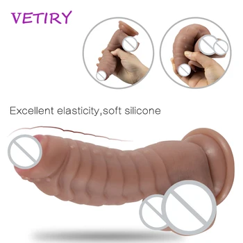Mäkké Silikónové Realistické Dildo Super prísavka Strapon Obrovské Veľký Penis Ženská Masturbácia Dospelých Produkty Sexuálne Hračky pre Ženy