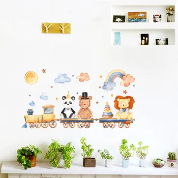 Vlak zvierat kreatívne stenu, nálepky, Obývacej izby, spálne, detskej izby mš stenu odtlačkový nástenná maľba tapety pre deti