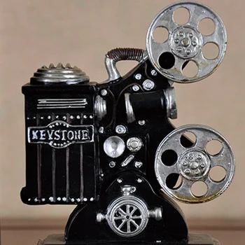 Retro Fotoaparát Bookend Film, Filmový Projektor Čierna Strieborná Zberateľská Projekt Creative Skrinka Vintage Šperky študovňa Štúdia Ho