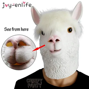 1pcs Zábavné Lamy Alpaky Jednorožec Hlavu Latexu Masku na Tvár Dospelej Strany Masky Jungle Lama Strany Kostým Prop Cosplay Dodávky