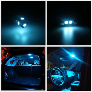 7pcs Biele LED Žiarovky osvetlenie Interiéru Balík Kit Pre Chevy Chevrolet Malibu 2013 Mapa Dome špz Lampa Chevy-B-07