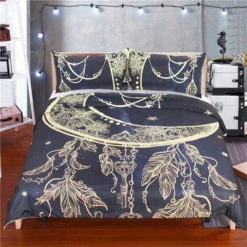 3D vytlačené posteľná bielizeň sady čierne pozadie kotvy slon a korytnačka tlač pozlátené série perinu