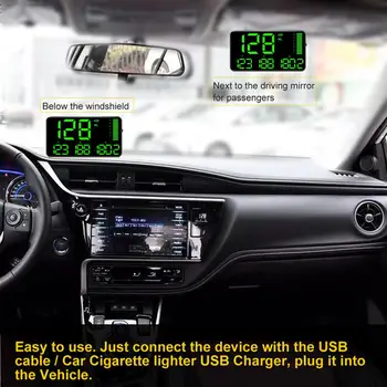 Automobilová GPS Tachometer Hud Zobrazenie prekročenia rýchlosti Výstražný Systém na čelné Sklo Projektor Auto Alarm Systém C80 5.5 Palcový Head-Up Display C60