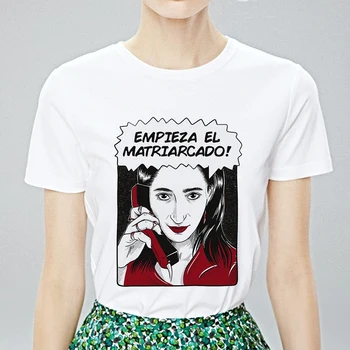 Dom Papiera T shirt Denne v Pohode Ženy Vestidos La Casa De Abstraktných Vtipné Tričko Top Tee EMPIEZA EL MATRIARCADO T-shirt Žena