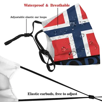 Ochranná maska s filtrom Nórsku Vlajku proti prachu PM2.5 opätovne dospelých dospievajúce dieťa dievča