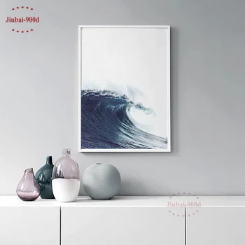 900D Seascape Plagát Plátno na Maľovanie Morské Vlny obrazov na Stenu Pre Obývacia Izba Nordic Plagáty A Vytlačí Dekoratívne Obrázky NOR051