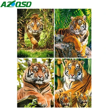 AZQSD 5d Diamond Maľovanie Tiger Cross Stitch Diamond Výšivky Zvierat Diy Plné Námestie/Kolo Vŕtať Ručné Darček Domova