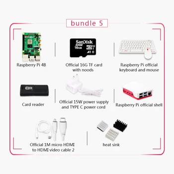 Pôvodné Raspberry Pi 4 Model B 2G Auta Pi 4 dosky Micro HDMI Kábel Napájací zdroj S vypínačom Prípade S Ventilátorom chladiče
