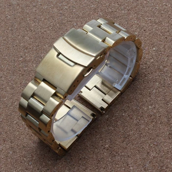 18 mm 20 mm 22 mm Čierne Zlato Watchbands pre quartz Hodinky mužov Bezpečnostné Pracky, spony z Nehrdzavejúcej ocele Hodinky remienok náramok podpora