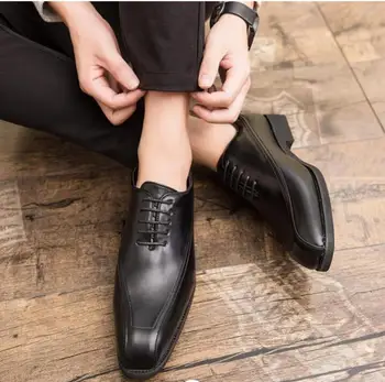 Muži Nový Módny Pu Kožené Business Formálne Šaty, Topánky Vintage Classic Muž Bežné Slip-on Loafer Topánky Zapatos De Hombre 4M181