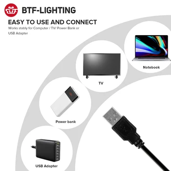 DC5V USB LED Pásy Lampa 5050 RGB Flexibilné LED Podsvietenie 1M 2M 3M HDTV TELEVÍZOR PC Plocha Svetlo Pásky Pásky Pozadie Osvetlenie