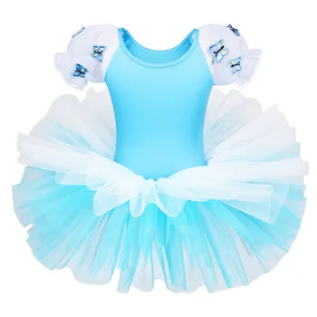 BAOHULU Dievčatá Motýle Baletné Šaty Modrej Bieleho Tylu Tanečné Kostýmy 