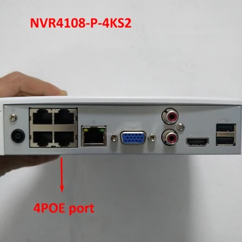 Dahua NVR 4CH NVR4104-P-4KS2 NVR4108-P-4KS2 Smart 1U 4PoE port 4K&H. 265 Lite Network Video Recorder Až Rozlíšenie 8MP