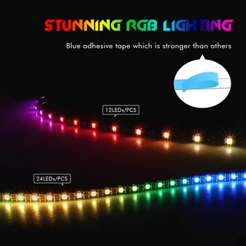 Individuálne adresovateľné RGB LED pásy Pre iCUE Corsair Led Osvetlenie Auta Dekor PC Prípade Led Pásy 5V WS2812b Rainbow Farebné Pásy