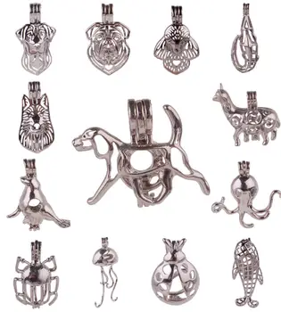 10Pcs Zvierat Psa Hmyzu Octopus Medailón Pearl Perličiek Klietky, Takže Esenciálny Olej Difúzor Handcraftt Náhrdelníky Príslušenstvo Šperky