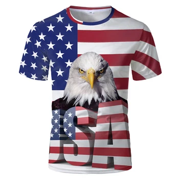 2020 Novú Vlajku USA T Shirt Mens Ženy Sexy 3d Tlač Tričko Pruhované Americkej Vlajky Muži T-shirt Letné Topy Tees Módne Oblečenie