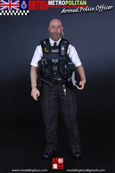 MODELOVANIE HRAČKY, VOJENSKÉ SÉRIA: BRITISH METROPOLITAN POLICE SERVICE - OZBROJENÝ policajt 1/6 Obrázok