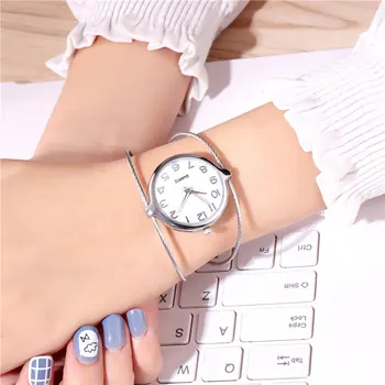 2018 Nové!!! Dámske Hodinky Luxusné Strieborné Dámske Náramok, Hodinky Štýlové náramkové hodinky Quartz Reloj Mujer Relogio Feminino Hodiny