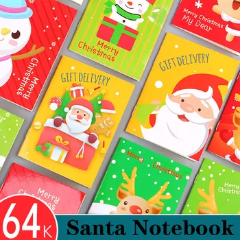 Nový Príchod Roztomilé Vianoce Cartoon Poznámka: Rollover Knihy Portable Prenosný Mini Notebook Vrecka Zápisník Študenta Dodávky Kawaii