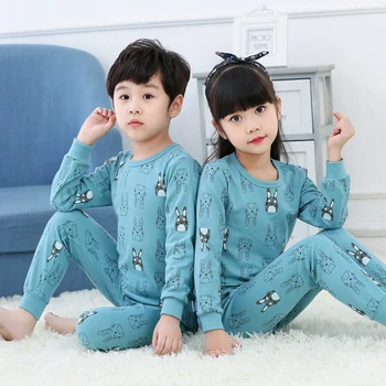 Detské Pyžamo Sady Bavlna s Dlhým Rukávom Deti Sleepwear Baby Dievčatá Oblečenie Vyhovovali Cartoon Chlapčenské Pyžamo Jeseň Deti Pyžamá